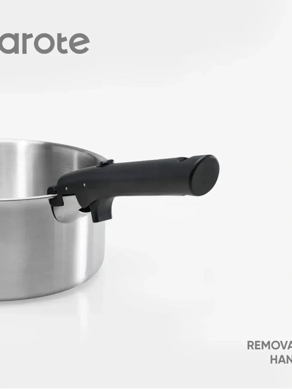 Stainless Steel Saucepan with Lid and Removable Handle - Silver